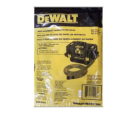 Мешки одноразовые бумажные для пылесоса DeWALT DCV9401
