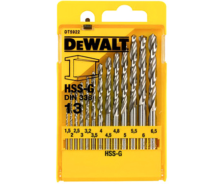 Набор сверл по металлу DeWALT HSS-G DT5922 (1.5-6.5 мм)