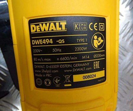 Болгарка DeWALT DWE494
